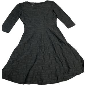 DONNA MORGAN “Little Black Dress” Textured Fit & Flare 1/2 Sleeve Flowy Fairy 4
